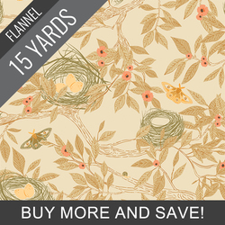 Nesting Garden Flannel in Ivory - 15 Yard Bolt