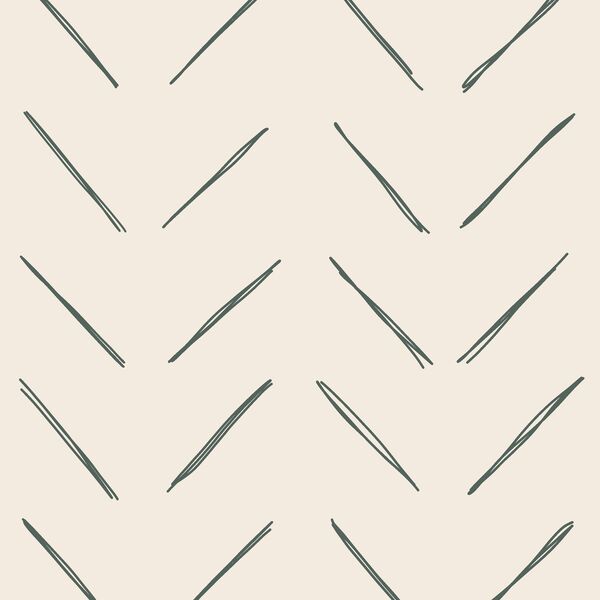 Large Chevron in Dark Duck Green on Egret