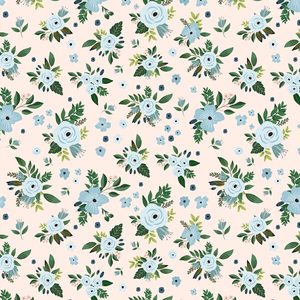 Large Blue Harbour Florals in Pink