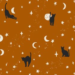 Large Moonstruck Cats in Burnt Orange