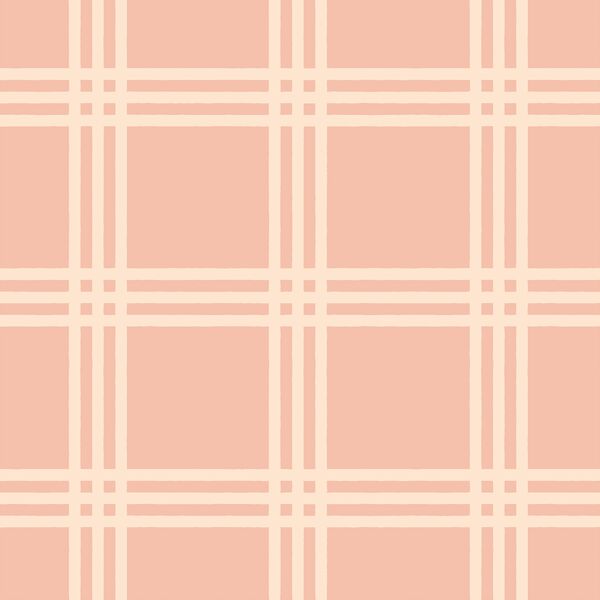 Large Simple Plaid in Fall Pink
