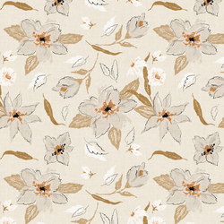 Freehand Floral in Cream