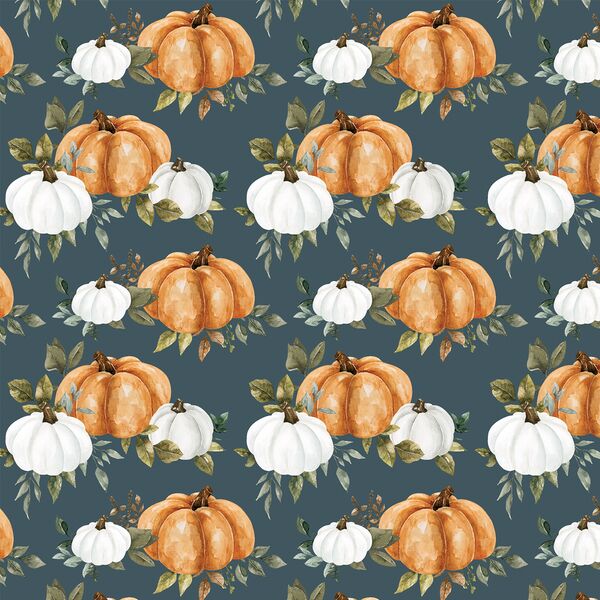 Pumpkin Fields in Night Blue