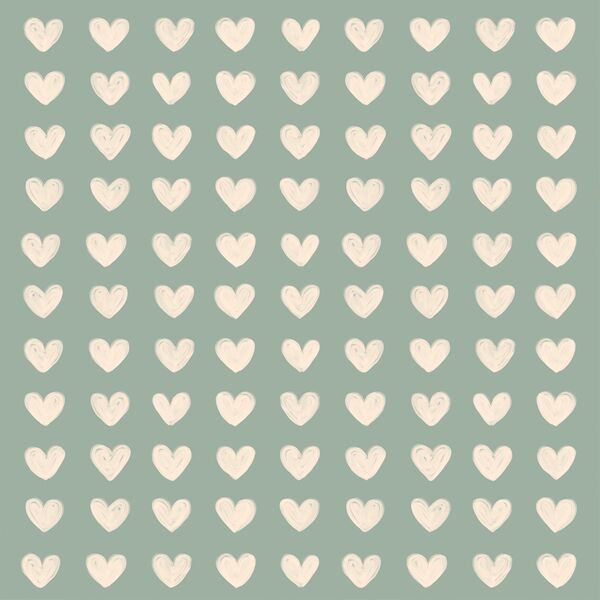 Hearts in Muted Teal