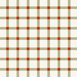 Plaid in Sprig Green and Ornament Red on Snow