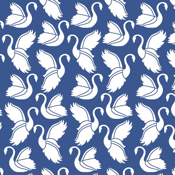 Swan Silhouette in Blue Jay