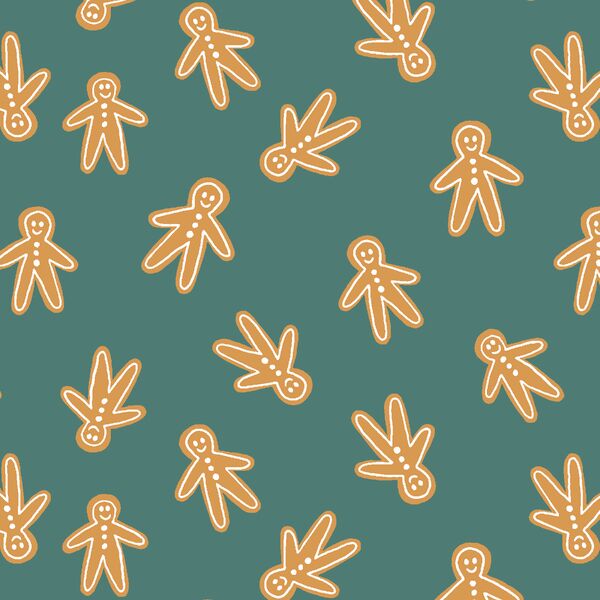 Gingerbread Men in Pine Green