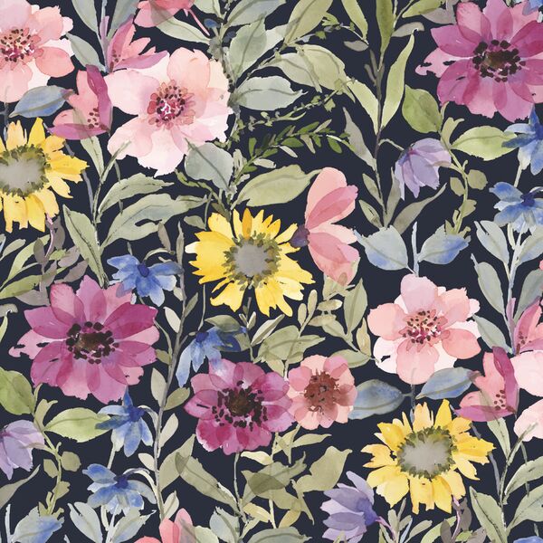 Flower Press in Navy Blue