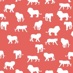 Lion Silhouette in Salmon