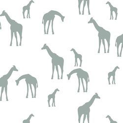 Giraffe Silhouette in Eucalyptus in White