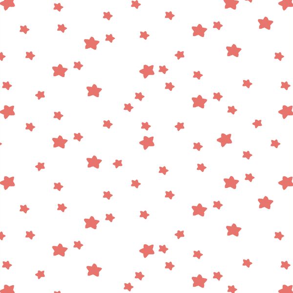 Star Light in Living Coral on White
