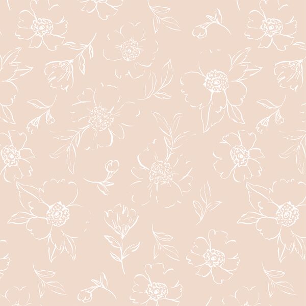 Sweet Peonies Sketch in Vintage Blush