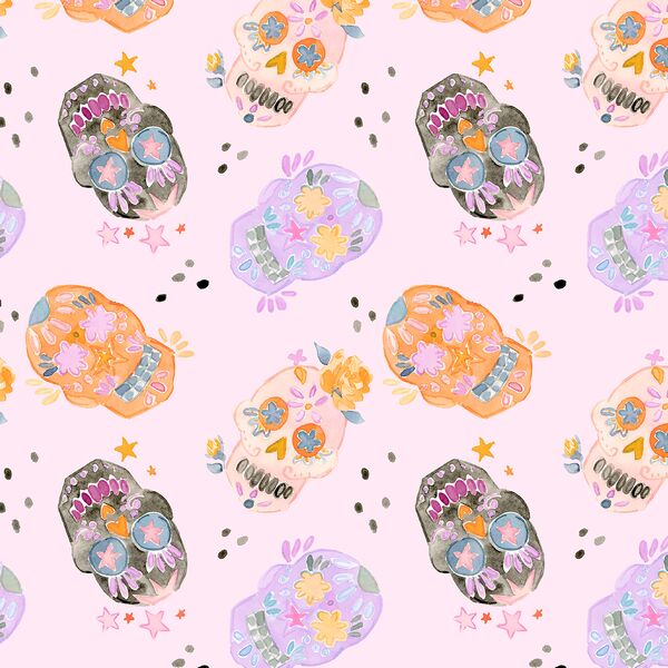 Sugar Skulls in Pink Cloud