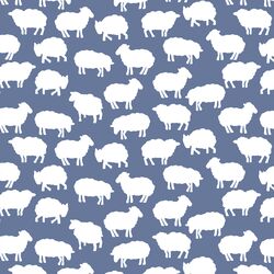 Sheep Silhouette in Azurite