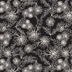 Chrysanthemum Sketch in Coal