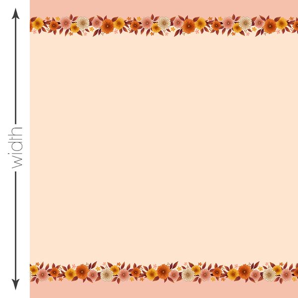 Fall Floral Double Border in Warm Cream