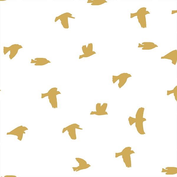 Flock Silhouette in Straw on White