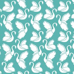 Swan Silhouette in Seafoam
