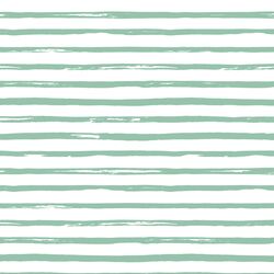 Spring Stripe in Green Willow on White