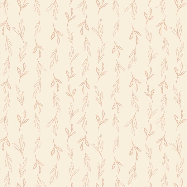 Leaves in Pink on Cream