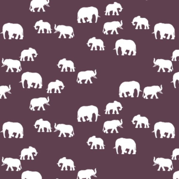 Elephant Silhouette in Raisin