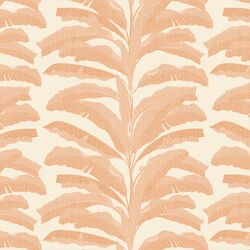 Palm in Coral on Light Cream