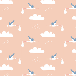 Storks in Peach