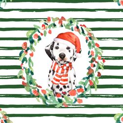 Holiday Wreath in Evergreen Stripes