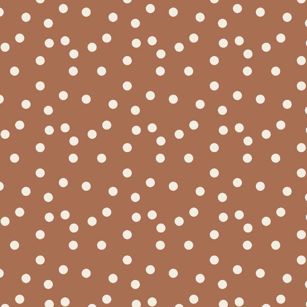 Polka Dot in Cream on Rust Red