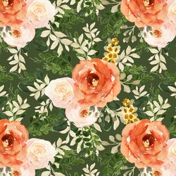 Autumn Garden in Olive Green