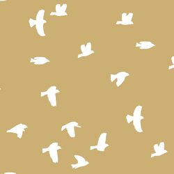 Flock Silhouette in Golden Canyon