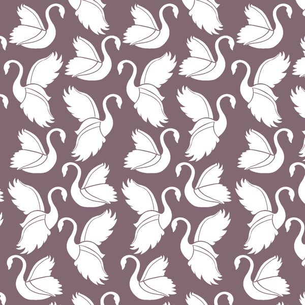 Swan Silhouette in Light Mulberry