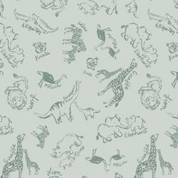 Zoo Animals in Light Sage