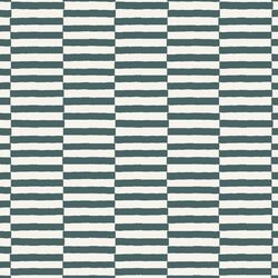 Wide Checker Stripe in Teal Blue