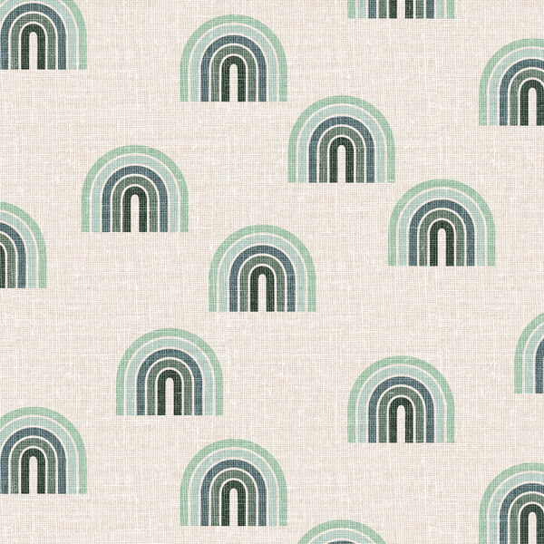 Retro Rainbows in Green