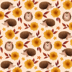 Charming Hedgehogs in Warm Cream