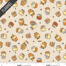 Honey Pots Flannel in Taupe
