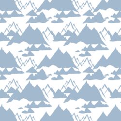 Snowy Mountains in Winter Blue