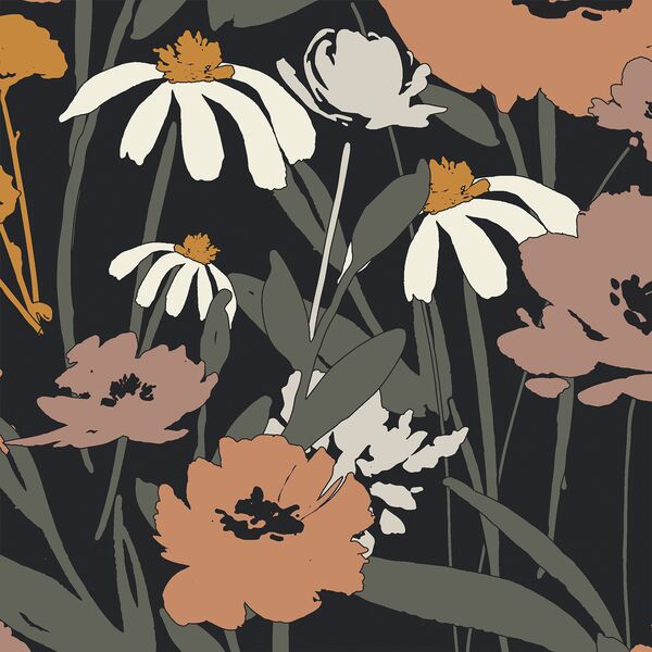 Large Meadow Flowers in Evening