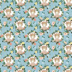 Floral Girl Kangaroo in Blue