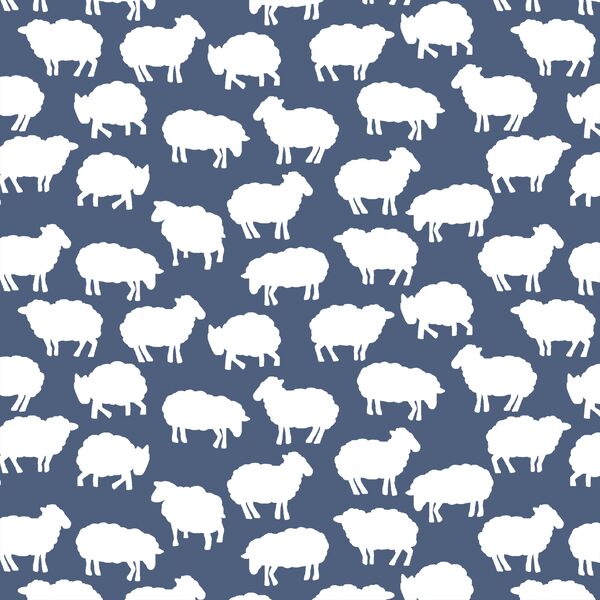 Sheep Silhouette in Midnight
