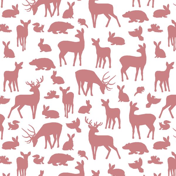 Forest Friends in Berry on White