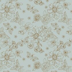 Sketched Florals in Robin