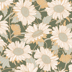 Large Daisies in Lichen