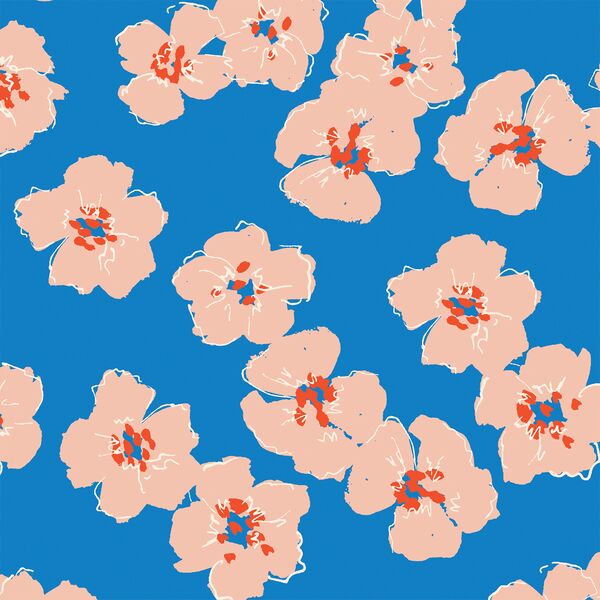 Blossoms in Primary Blue