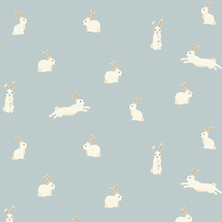 Bunny Rabbits in Air Blue