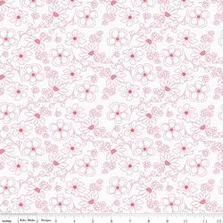Outlined Flowers in White