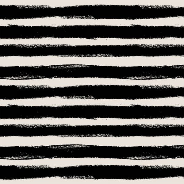 Stripes in Ebony on Cream