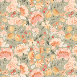 Painted Peonies in Light Sage