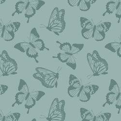 Fluttering Butterfly in Soft Teal